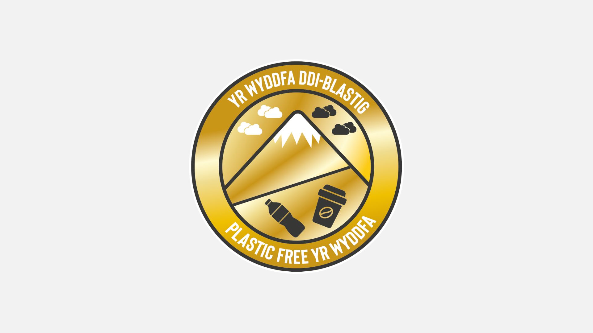 Bronze plastic-free Yr Wyddfa emblem.